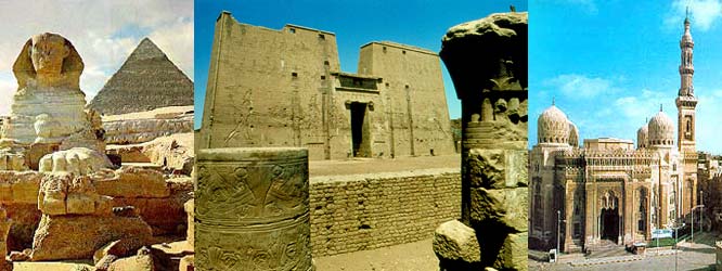 Great Sphinx, Pyramids, Horus Temple in Edfu and Alexandria