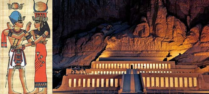 Egyptian Papyrus and the Temple of Queen Hatshepsut