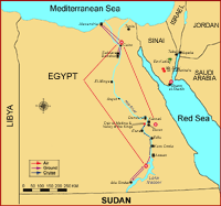 Map of Fantastic Egypt Tour