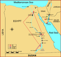 Map of Treasures of Egypt Tour