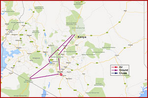 Map of Across Kenya Safari