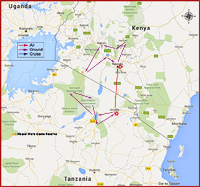 Map of Tanzania & Kenya - Untamed Wilderness Safari