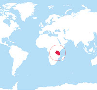 Map location of Tanzania
